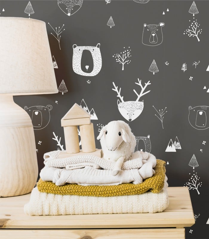 Teddy Bears Black Tapete - Wallcolors  - Exklusive Hintergrundbilder