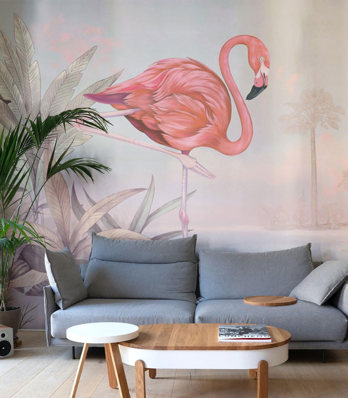 Crimson Flamingo Pink Wallpaper - Wallcolors  - Exclusive Wallpapers