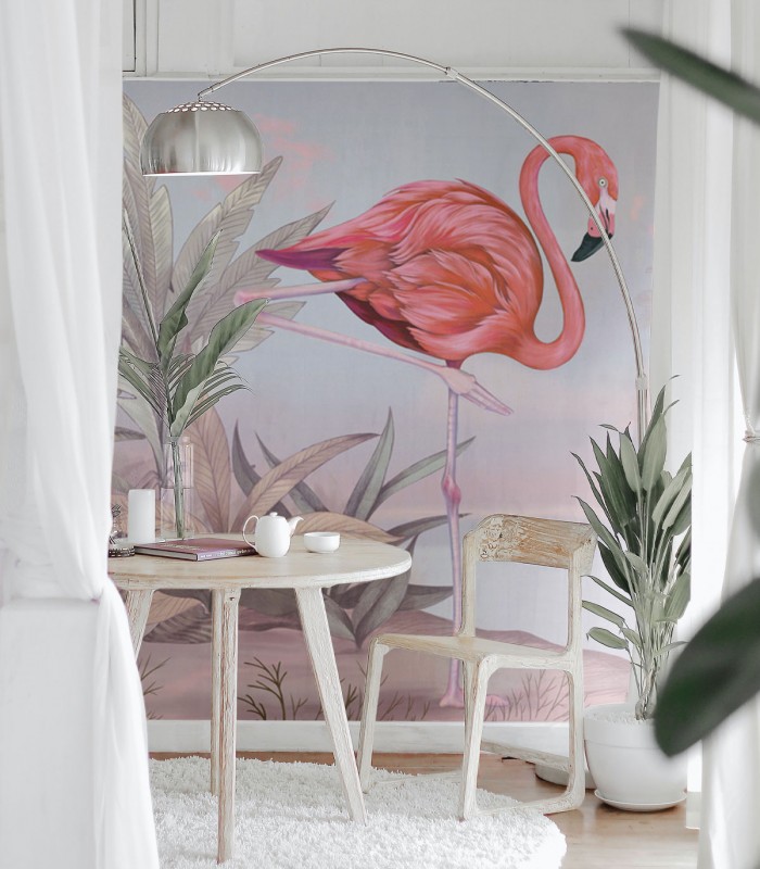 Crimson Flamingo Pink Tapete - Wallcolors  - Exklusive Hintergrundbilder