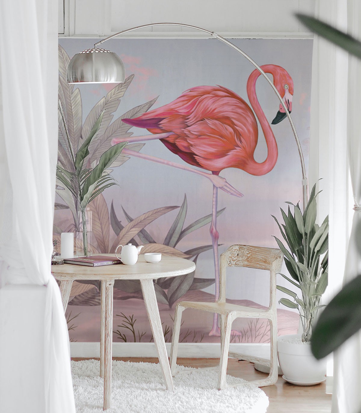 Crimson Flamingo Pink Wallpaper - Wallcolors  - Exclusive Wallpapers