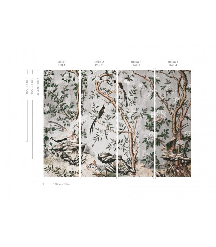 Tapeta Gray Chinoiserie - Wallcolors - Ekskluzywne Tapety