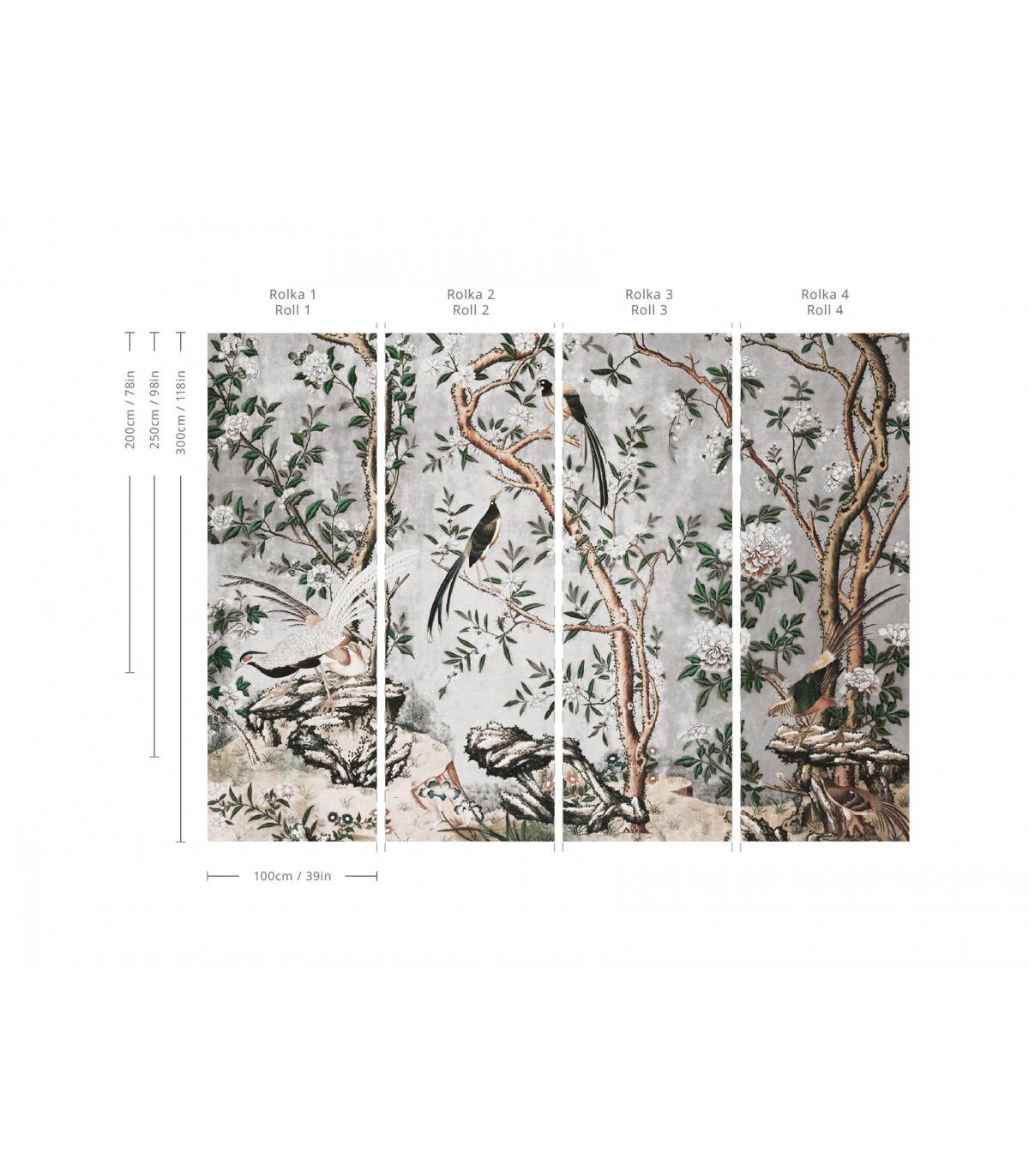 Gray Chinoiserie Tapete - Wallcolors  - Exklusive Hintergrundbilder