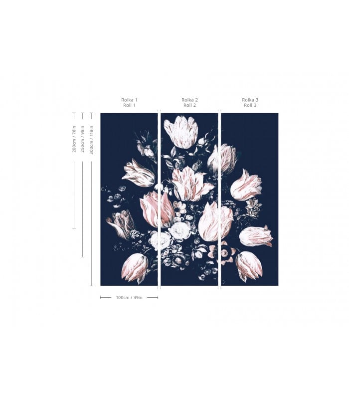 Tapeta Floral Navy - Wallcolors - Ekskluzywne Tapety