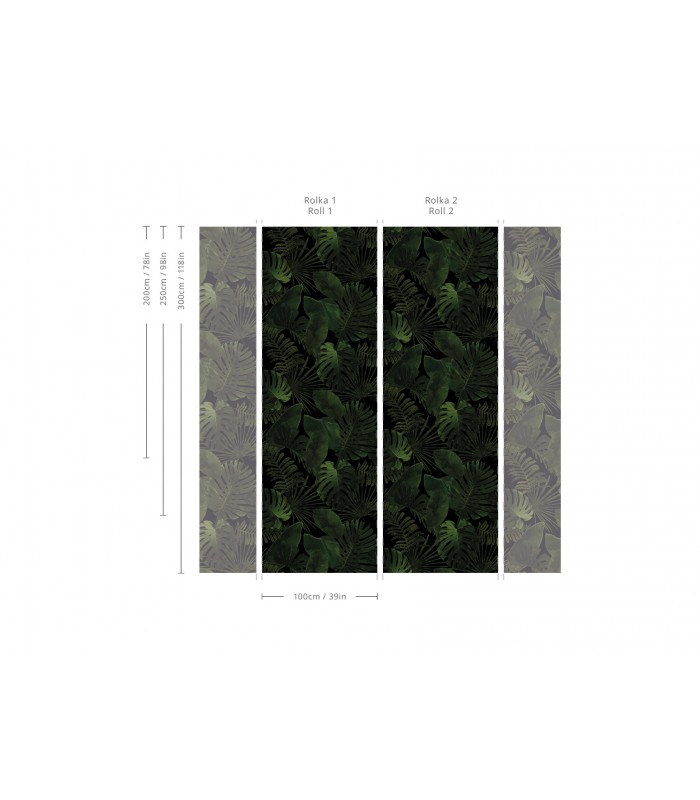 Tapeta Tropical Forest Dark - Wallcolors - Ekskluzywne Tapety