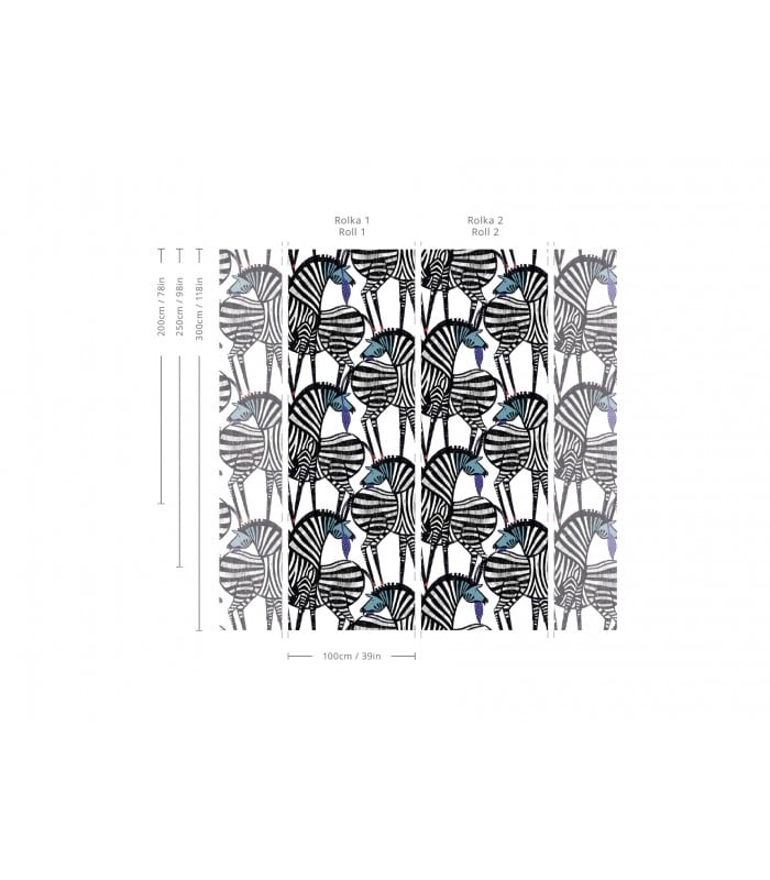 Tapeta Dancing Zebras - Wallcolors - Ekskluzywne Tapety