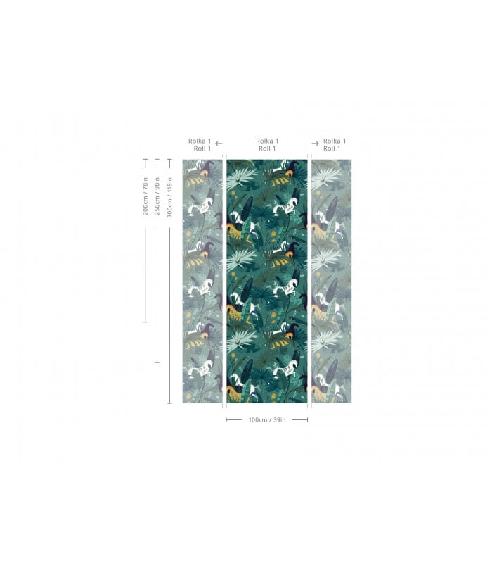 Tapeta Dream Horses Turquoise - Wallcolors - Ekskluzywne Tapety