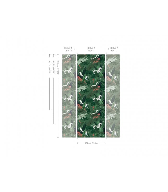 Tapeta Dream Horses Green - Wallcolors - Ekskluzywne Tapety