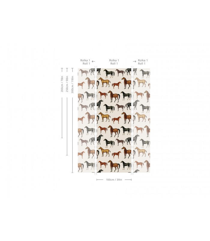 Tapeta Horses Beige - Wallcolors - Ekskluzywne Tapety