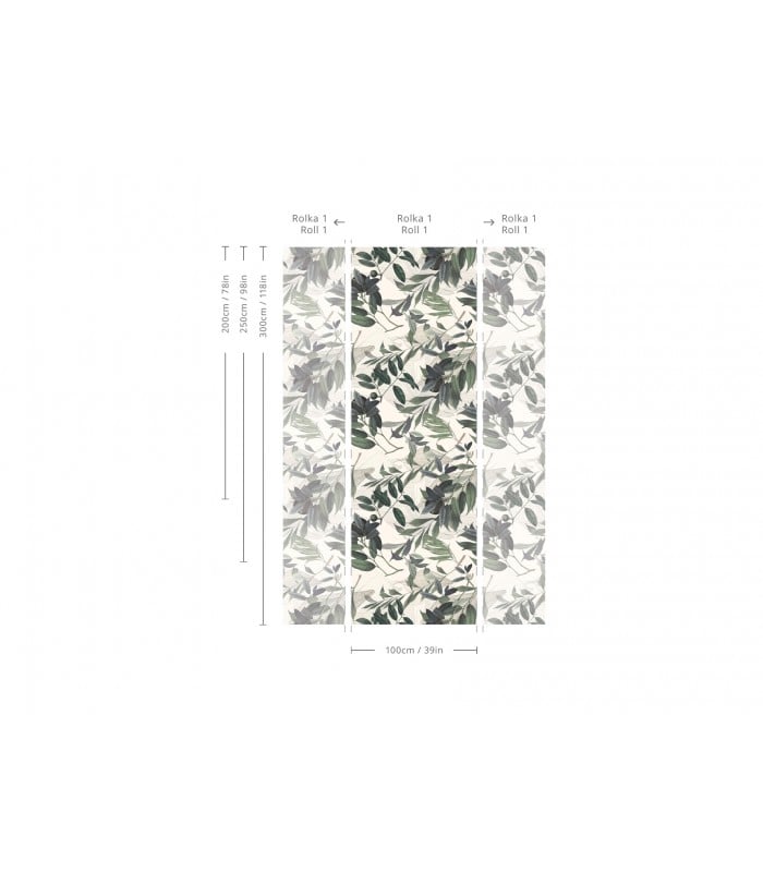 Tapeta Olive Branch White - Wallcolors - Ekskluzywne Tapety