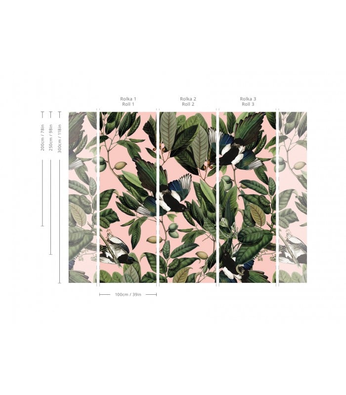 Tapeta Magpie Pink - Wallcolors - Ekskluzywne Tapety