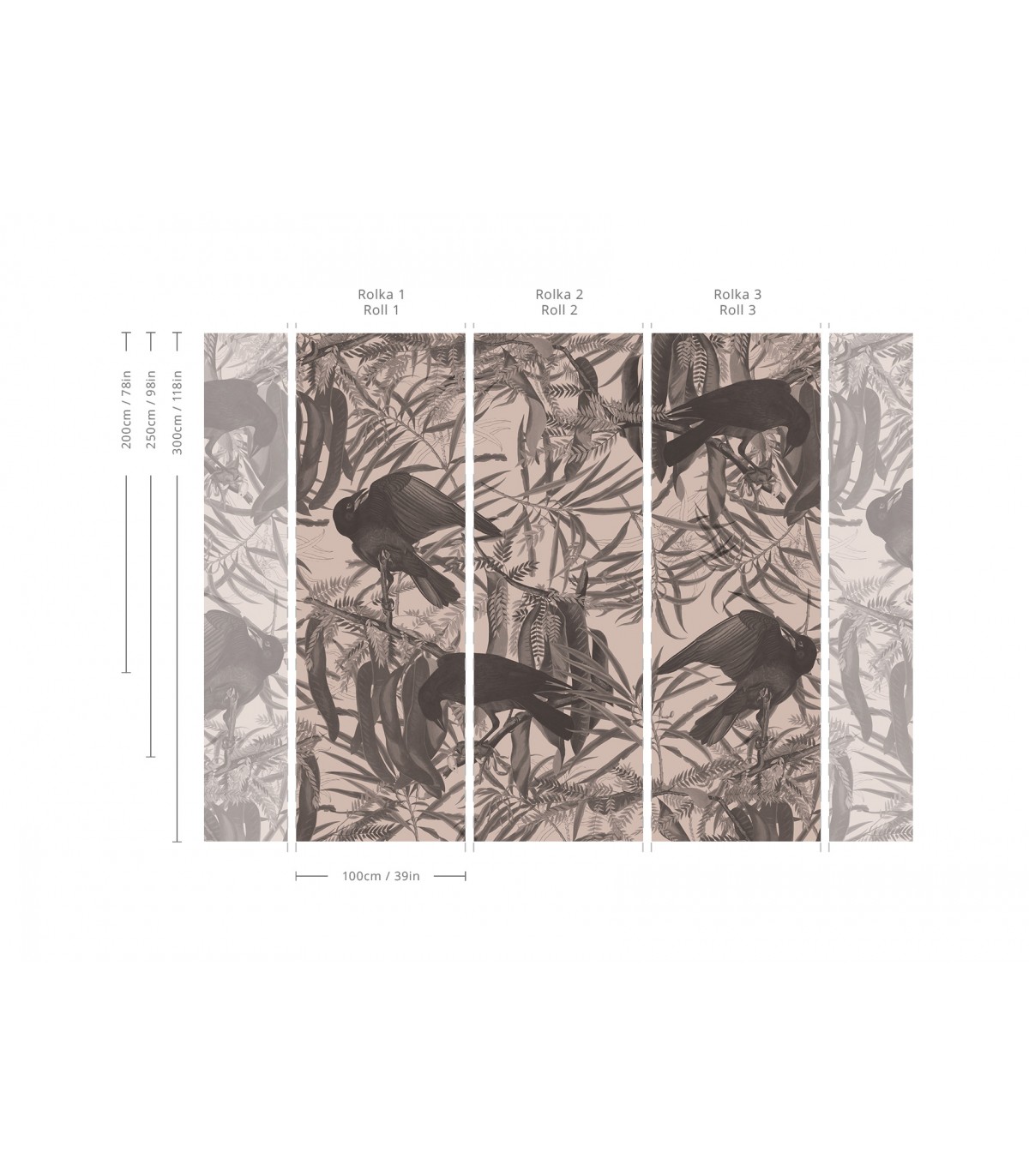 Crows Beige Tapete - Wallcolors  - Exklusive Hintergrundbilder