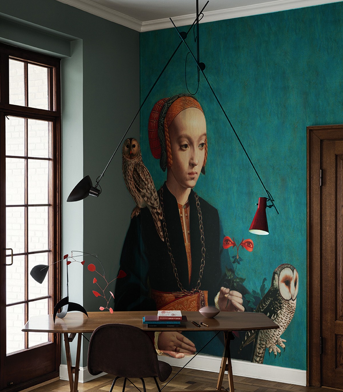 Owl lady Tapete - Wallcolors  - Exklusive Hintergrundbilder