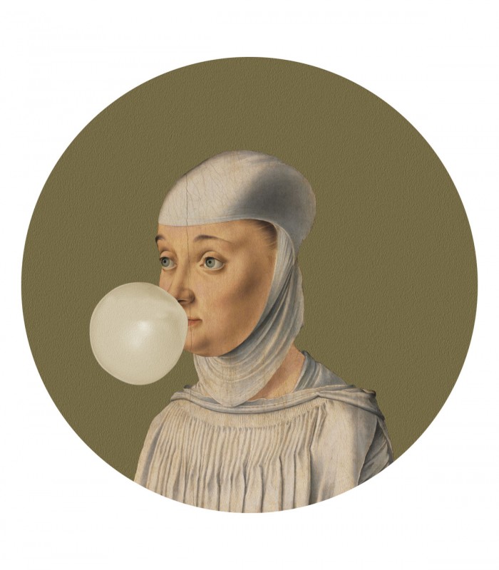 Dots Woman with Bubble Gum Olive - Wallcolors - Ekskluzywne Tapety