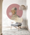 Dots Woman with Bubble Gum Pink - Wallcolors  - Exclusive Wallpapers