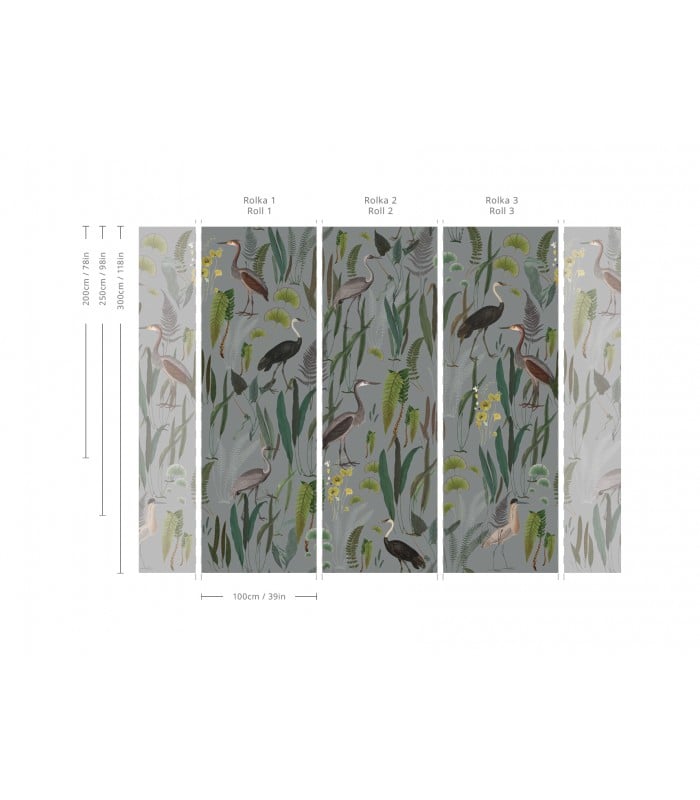 Tapeta Calm Heron Mint - Wallcolors - Ekskluzywne Tapety