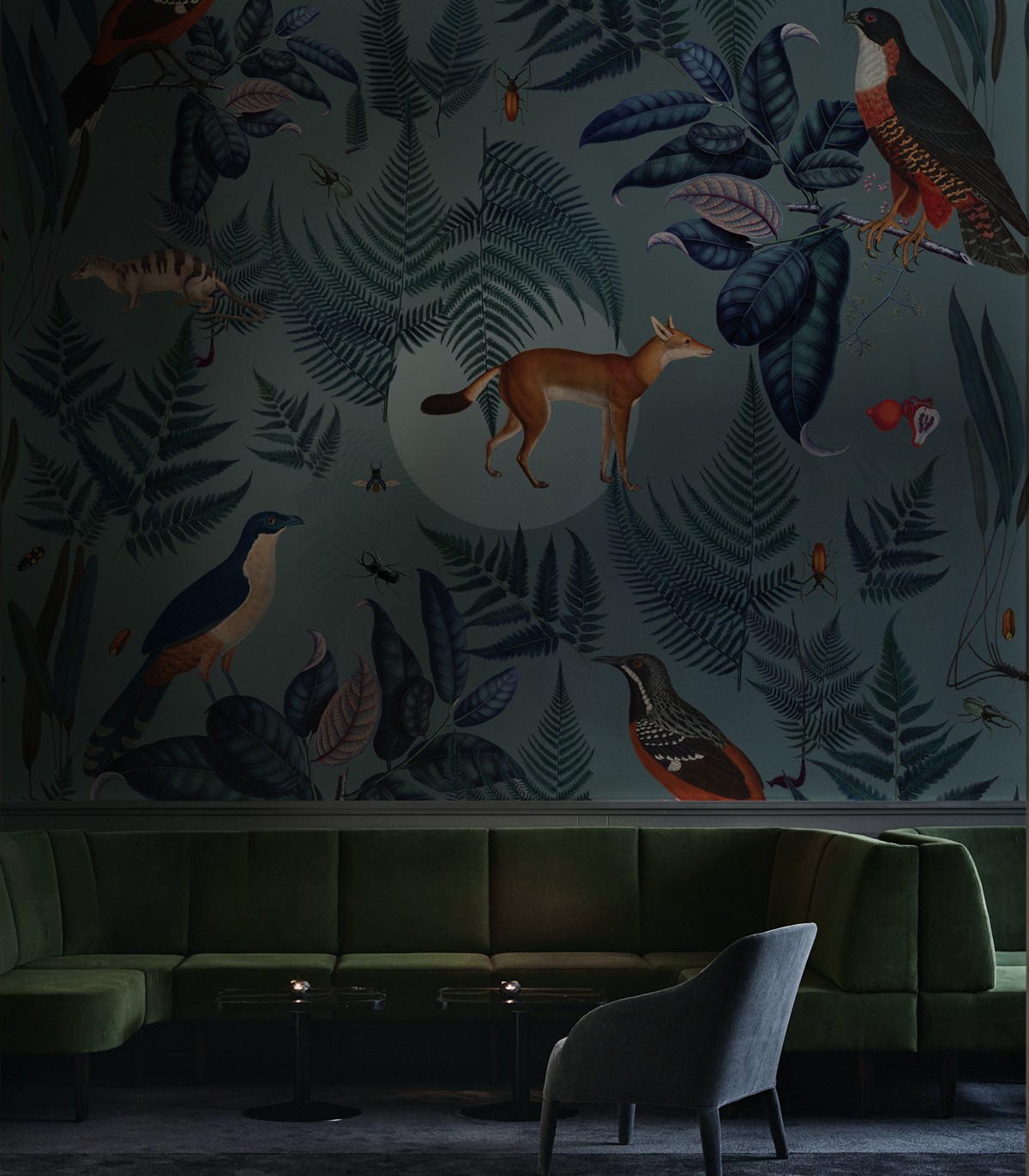 Turquoise Fern tapete - Wallcolors  - Exklusive Hintergrundbilder