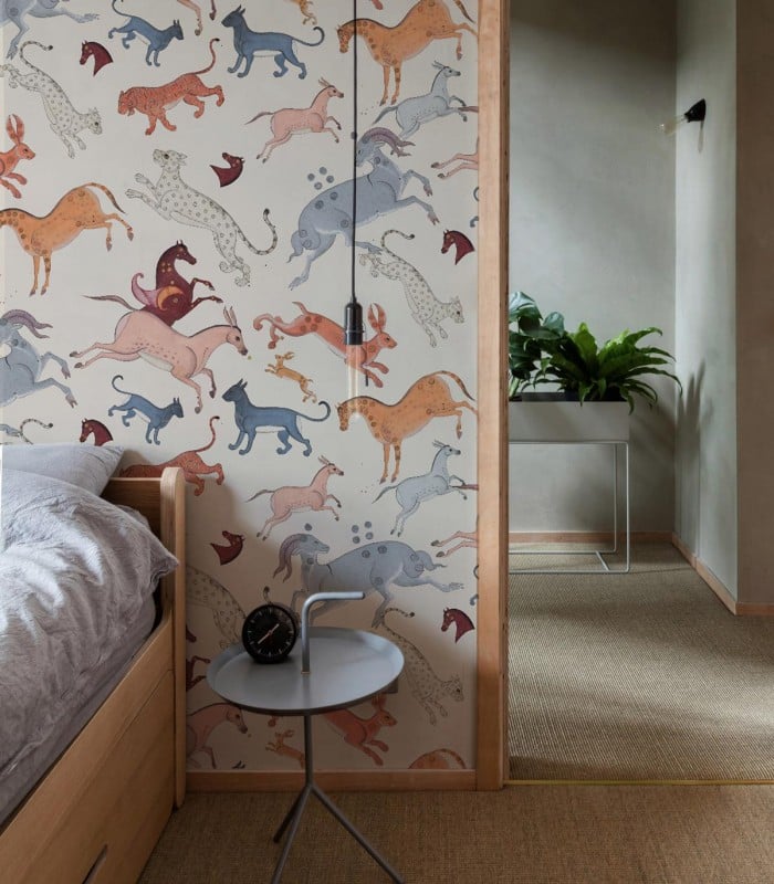 Tapeta Oriental Animals Beige - Wallcolors - Ekskluzywne Tapety