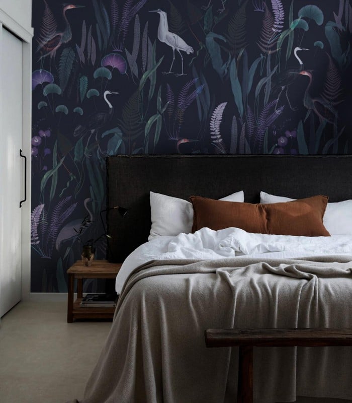 Tapeta Calm Heron Purple - Wallcolors - Ekskluzywne Tapety