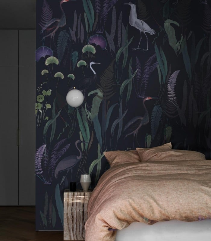 Tapeta Calm Heron Purple - Wallcolors - Ekskluzywne Tapety