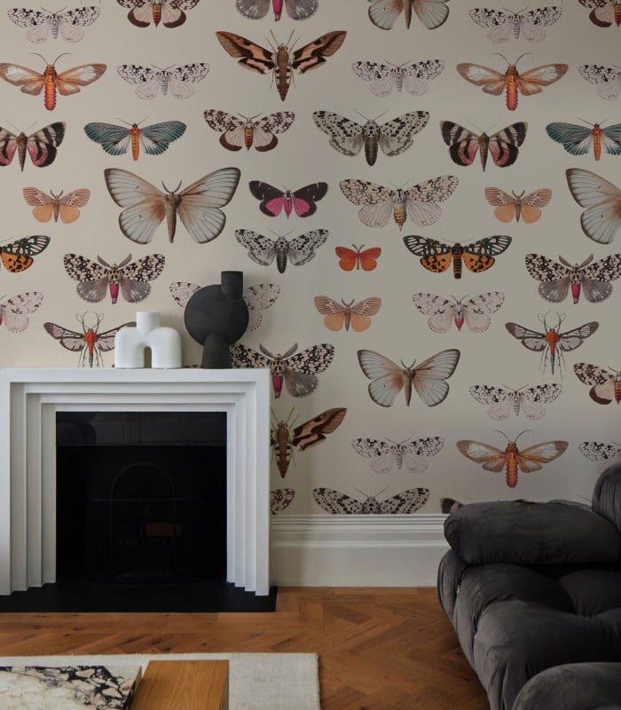 Colorful Butterfly Light Beige tapete - Wallcolors  - Exklusive Hintergrundbilder