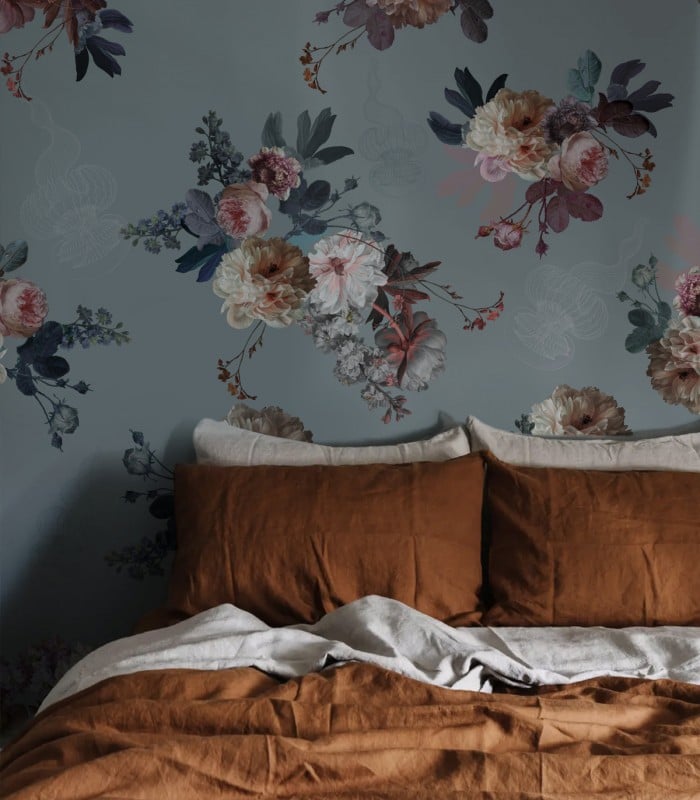 Blush Garden Blue tapete - Wallcolors  - Exklusive Hintergrundbilder