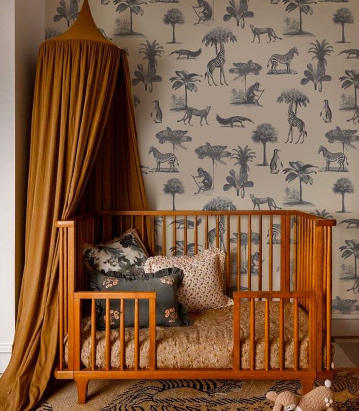 Tapeta Vintage animals beige - Wallcolors - Ekskluzywne Tapety