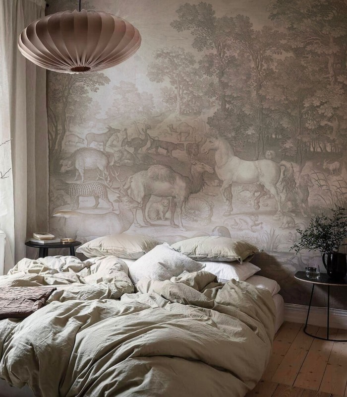 Fauna Fresco Beige tapete - Wallcolors  - Exklusive Hintergrundbilder