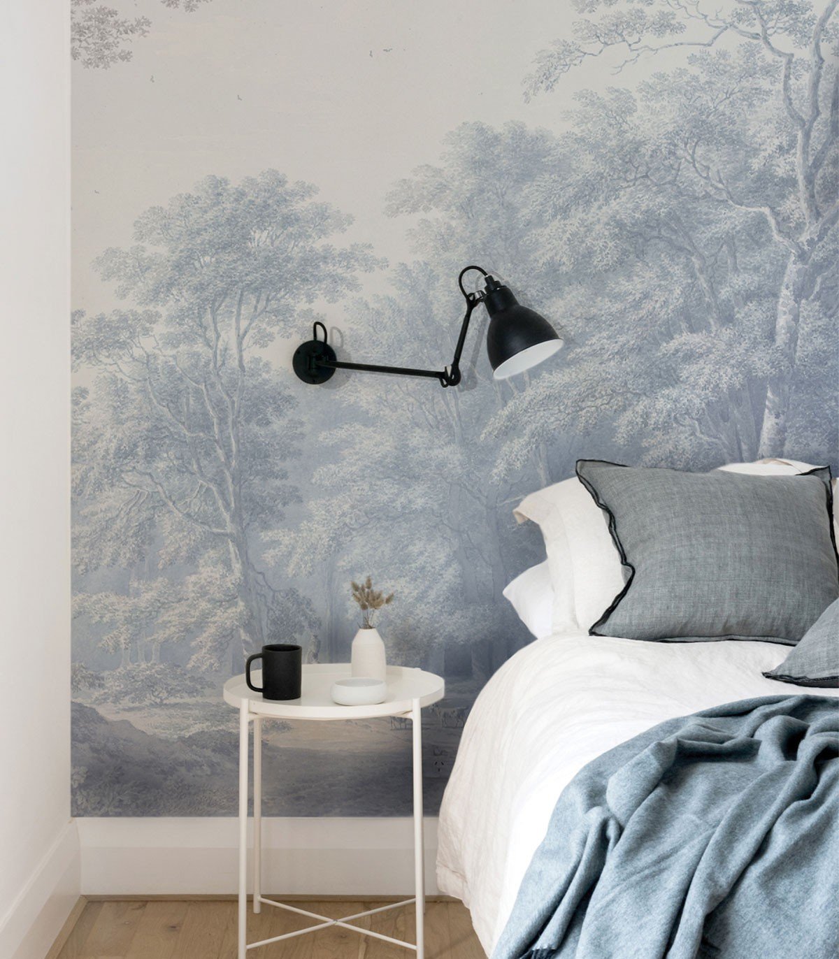 Watercolor Grove Blue wallpaper - Wallcolors  - Exclusive Wallpapers