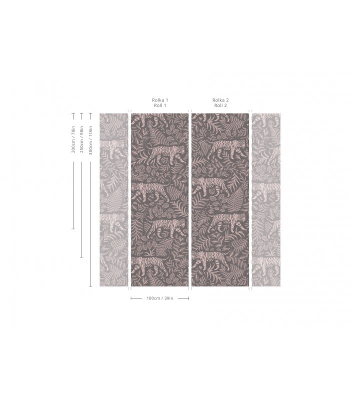 Tapeta Camouflaged Tiger Gray Pink - Wallcolors - Ekskluzywne Tapety