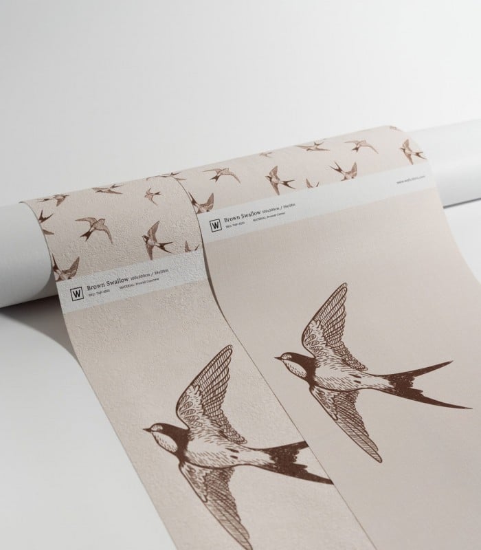 Brown Swallow wallpaper - Wallcolors  - Exclusive Wallpapers