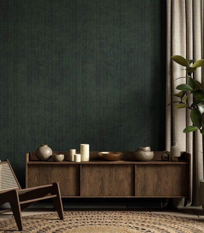 Herringbone green wallpaper - Wallcolors  - Exclusive Wallpapers