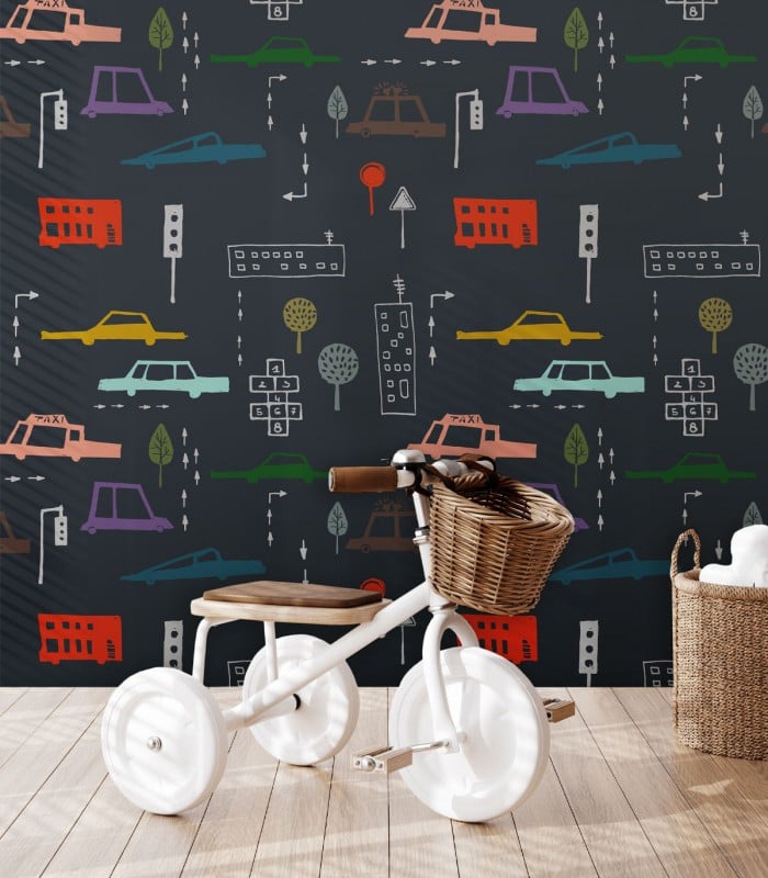 Cars Navy Blue Tapete - Wallcolors  - Exklusive Hintergrundbilder