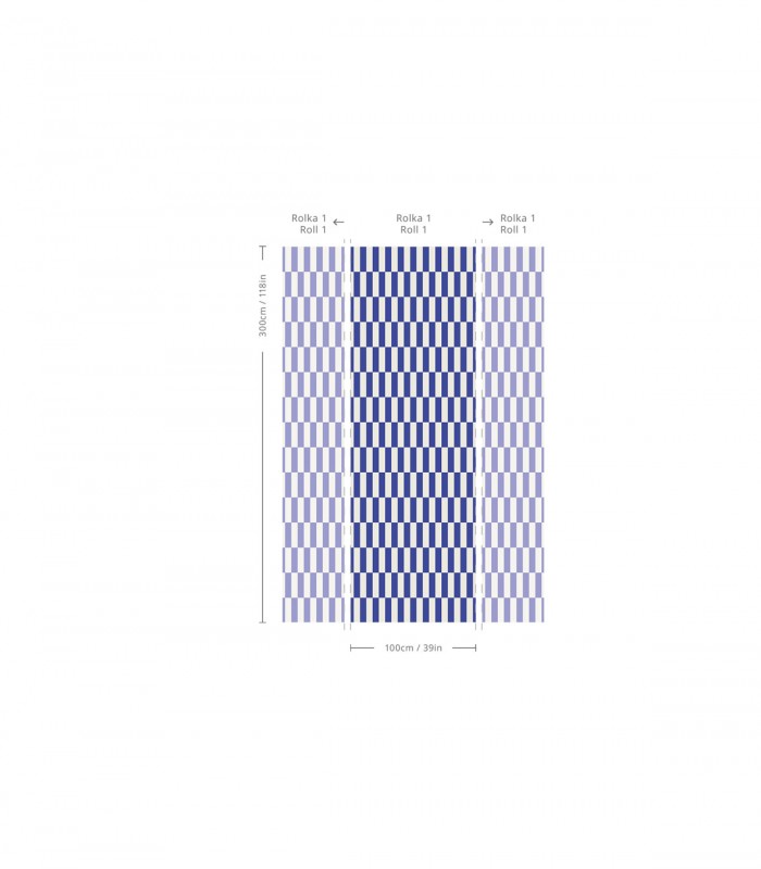 Tetris Stripe Cobalt tapete - Wallcolors  - Exklusive Hintergrundbilder
