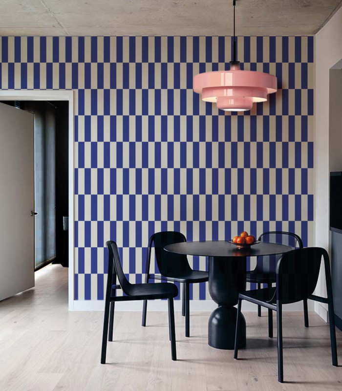 Tetris Stripe Cobalt tapete - Wallcolors  - Exklusive Hintergrundbilder
