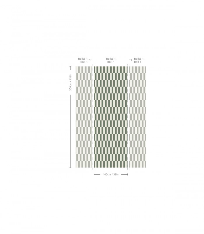 Tetris Stripe Greige tapete - Wallcolors  - Exklusive Hintergrundbilder