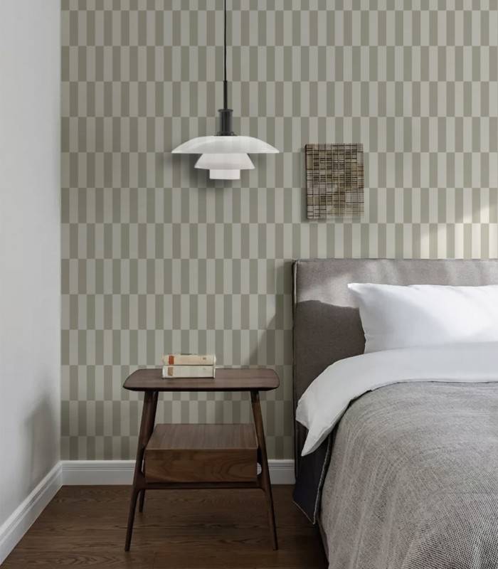 Tetris Stripe Greige tapete - Wallcolors  - Exklusive Hintergrundbilder