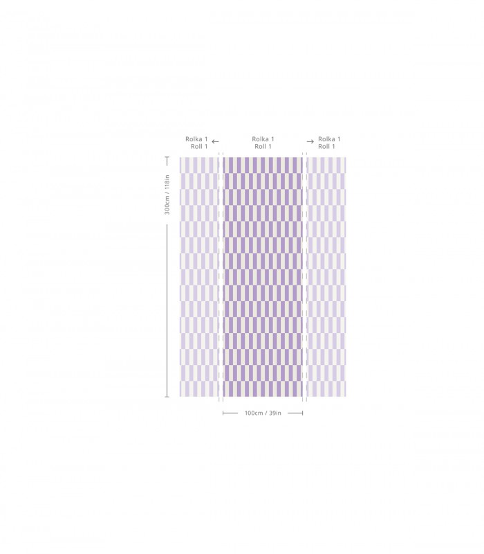 Tetris Stripe Lilac tapete - Wallcolors  - Exklusive Hintergrundbilder