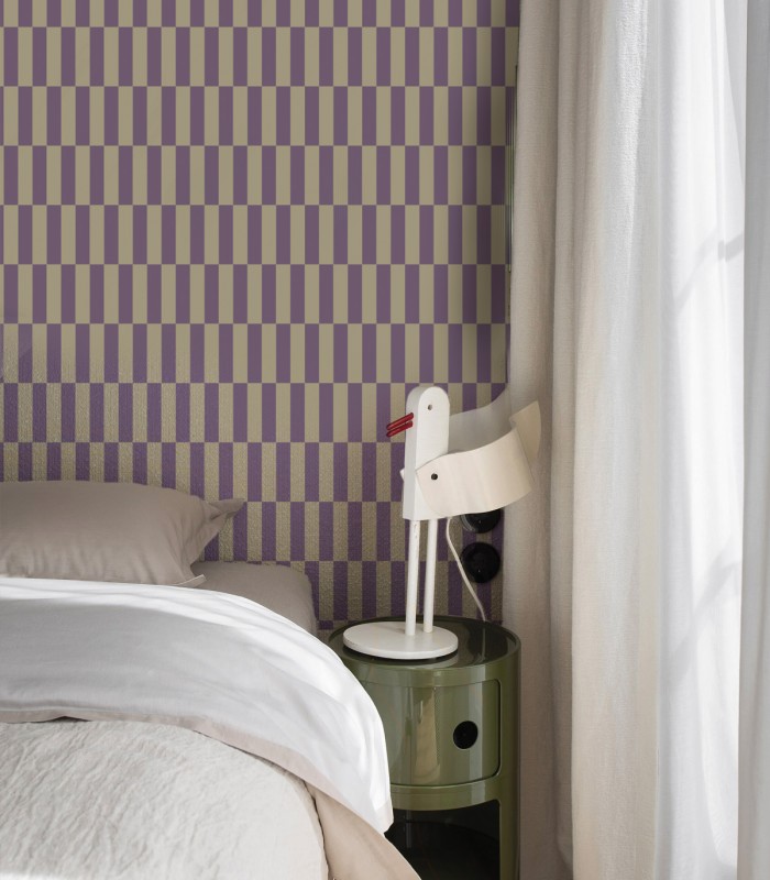 Tetris Stripe Lilac tapete - Wallcolors  - Exklusive Hintergrundbilder