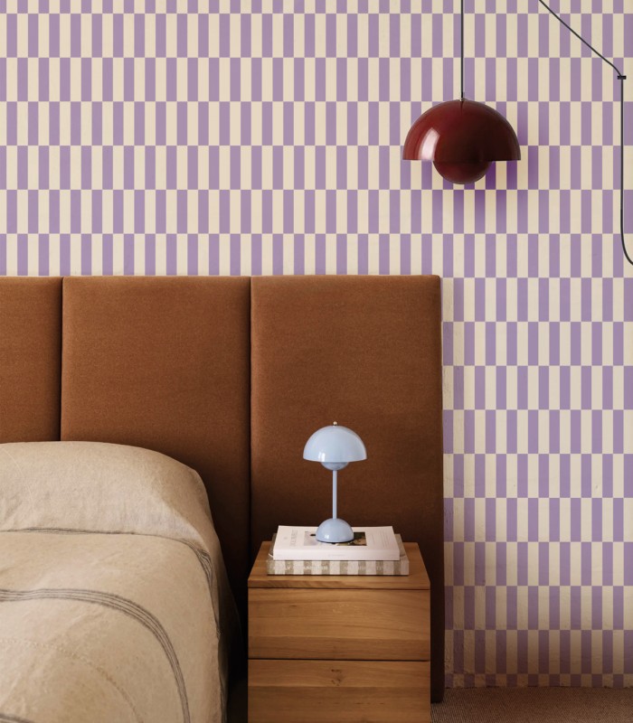 Tetris Stripe Lilac tapete - Wallcolors  - Exklusive Hintergrundbilder