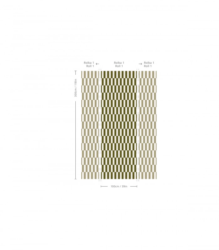 Tetris Stripe Olive tapete - Wallcolors  - Exklusive Hintergrundbilder