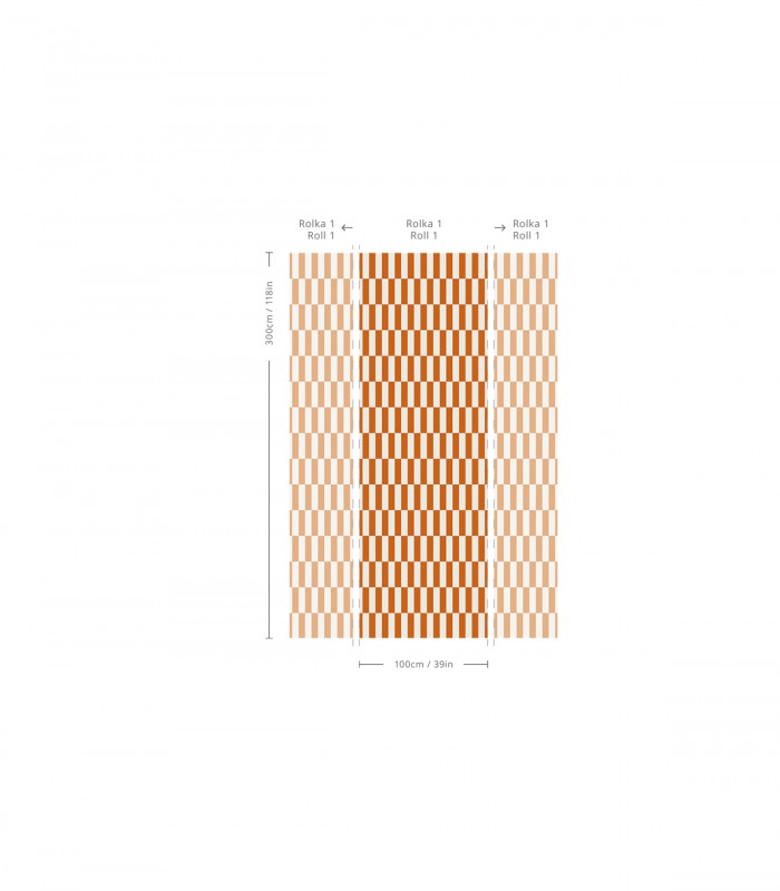 Tetris Stripe Terracotta tapete - Wallcolors  - Exklusive Hintergrundbilder