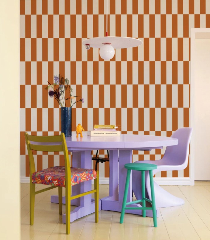 Tetris Stripe Terracotta tapete - Wallcolors  - Exklusive Hintergrundbilder