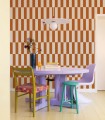 Tetris Stripe Terracotta tapete - Wallcolors  - Exklusive Hintergrundbilder