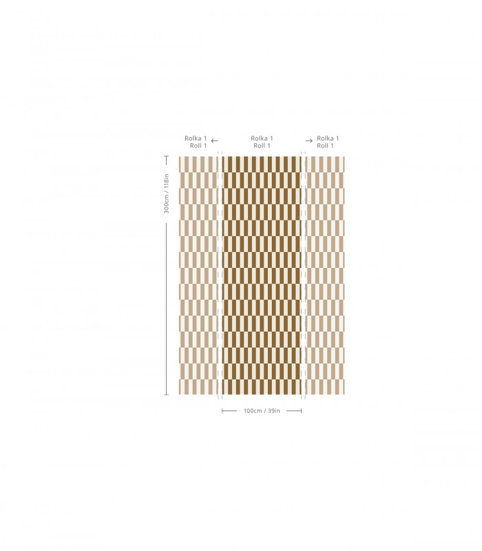 Tetris Stripe Brown tapete - Wallcolors  - Exklusive Hintergrundbilder
