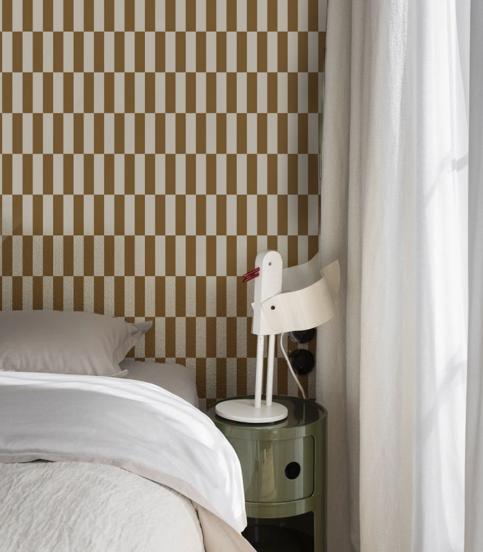 Tetris Stripe Brown tapete - Wallcolors  - Exklusive Hintergrundbilder