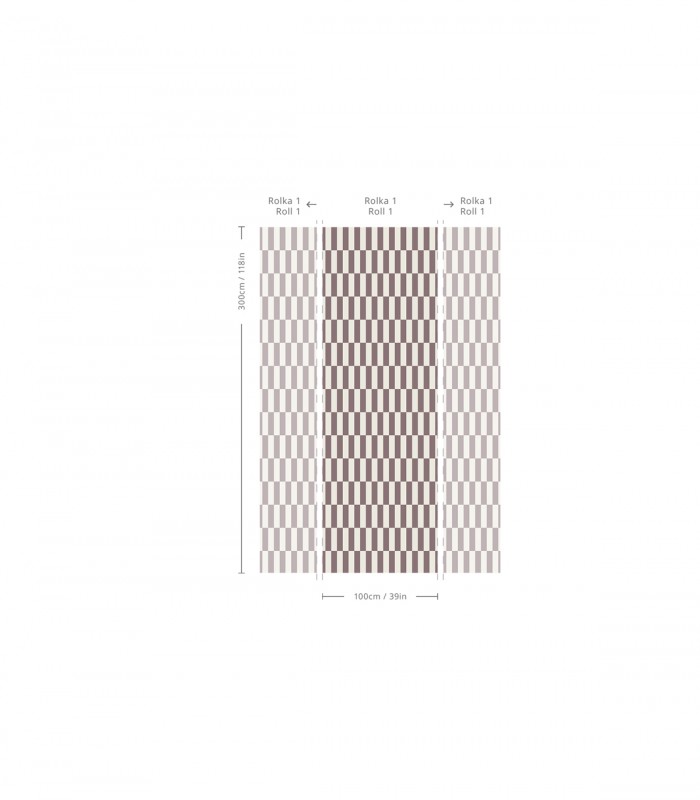 Tetris Stripe Burgundy tapete - Wallcolors  - Exklusive Hintergrundbilder