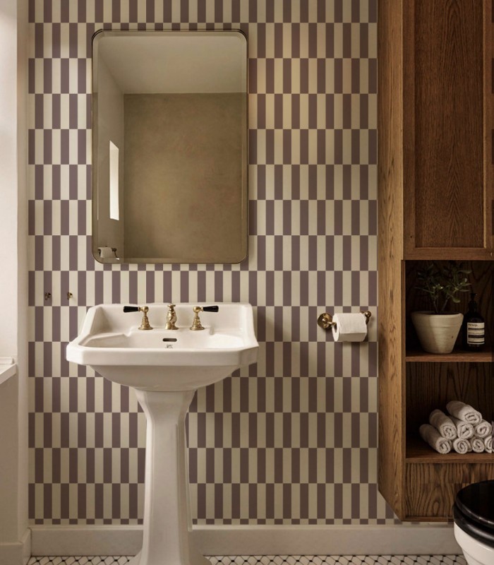 Tetris Stripe Burgundy tapete - Wallcolors  - Exklusive Hintergrundbilder