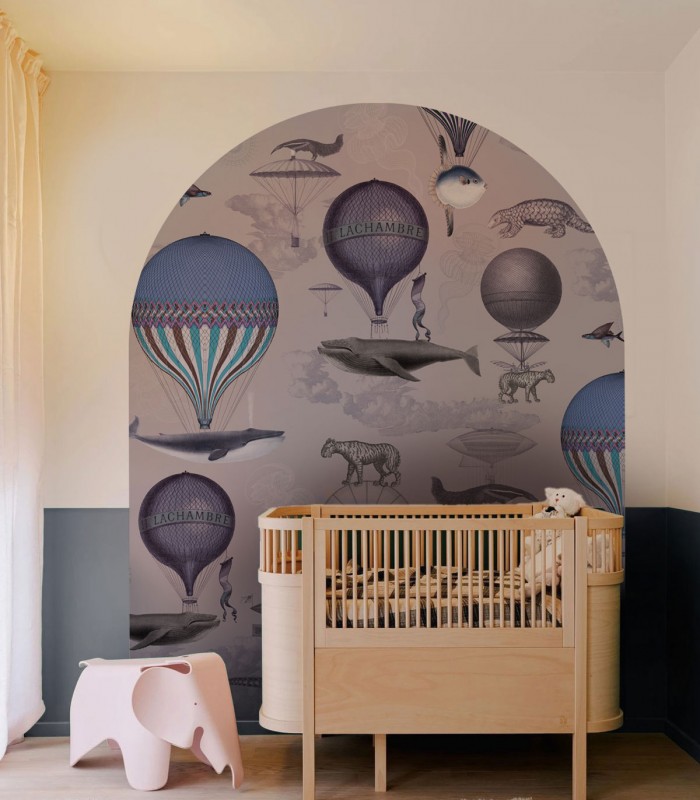 Arch Vintage balloons purple - Wallcolors - Ekskluzywne Tapety