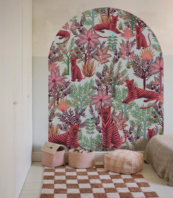 Arch Gold Tigers Pink - Wallcolors - Ekskluzywne Tapety