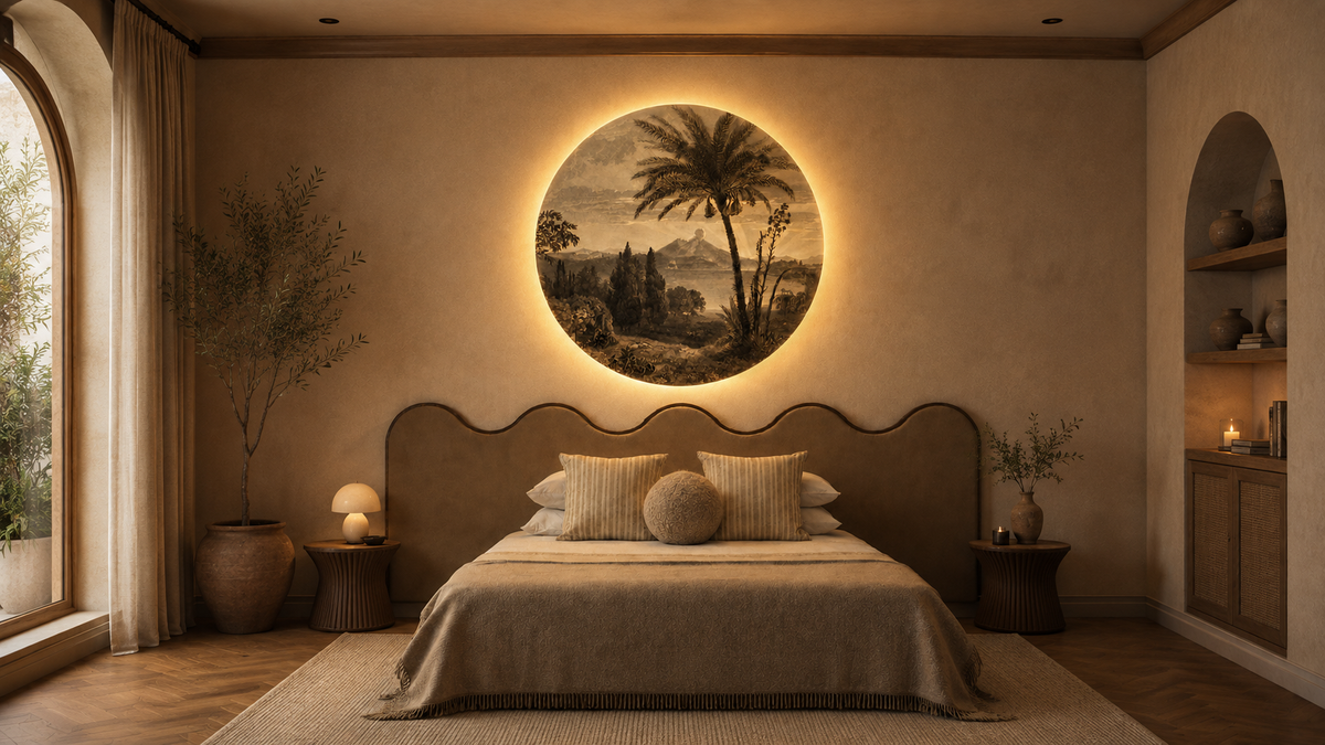Dots Lighting Tropical Volcano Vista azul